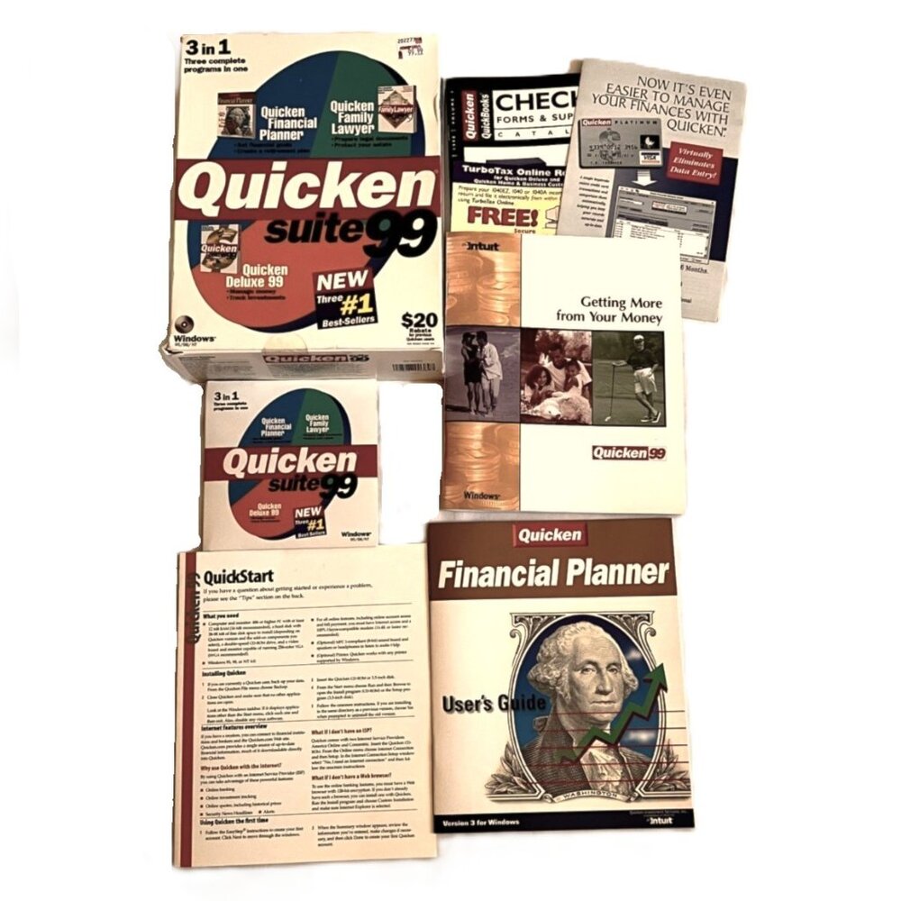 Quicken Suite 99 For Windows 95 / 98 / NT w/Family Lawyer & Financial Planner
